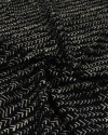 Tecido Viscose Texturizada Listras em Chevron Vanila Mescla e Preto