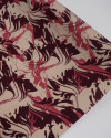 Tecido Viscose Texturizada Pintura Abstrata Vinho, Goiaba e Bege