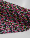 Tecido Crepe Koshibo Leve Tapete Floral Colorido e Preto
