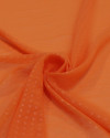 Tecido Crepe Chiffon Toque de Seda Micro Poá Laranja