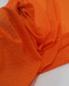 Tecido Crepe Chiffon Toque de Seda Micro Poá Laranja