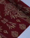 Tecido Viscose Arabescos em Cashmere Creme e Vermelho Rubi