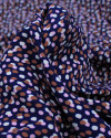 Tecido Viscose Pingos Sobrepostos Colorido e Azul Marinho Noite