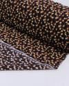 Tecido Viscose Pingos Sobrepostos Colorido e Marrom