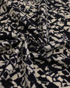 Tecido Viscose Arte Abstrata Bege e Preto