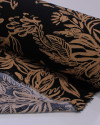 Tecido Viscose Ramos Abstratos Argila e Preto