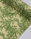 Tecido Viscose Ramos Abstratos Verde e Amarelo Manteiga