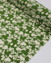 Tecido Viscose Flores Abstratas Offwhie e Vere Oliva