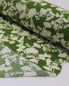 Tecido Viscose Flores Abstratas Offwhie e Vere Oliva