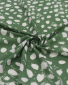 Tecido Viscose Macro Pingos Offwhite e Verde Musgo