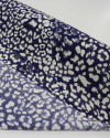 Tecido Viscose Animal Print Creme e Azul Marinho