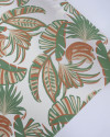 Tecido Viscose Folhagens de Bananeira, Verde e Offwhite