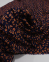Tecido Viscose Liberty Marrom e Azul Marinho Noite