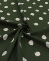 Tecido Viscose Macro Pingos Offwhite e Verde Militar