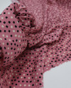 Tecido Viscose Micro Geométrico Offwhite, Preto e Rosa