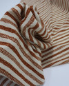 Tecido Viscose Listras Estampadas Creme e Terracota