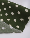 Tecido Viscose Macro Pingos Offwhite e Verde Militar