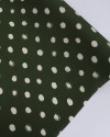 Tecido Viscose Macro Pingos Offwhite e Verde Militar