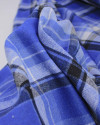 Tecido Flanela Mista Multi Quadriculado Branco, Preto e Azul