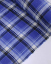 Tecido Flanela Mista Multi Quadriculado Branco, Preto e Azul