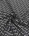 Tecido Viscose Sarjada Italiano Ilusão de Ótica P/B