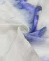 Tecido Linho Puro Italiano Pintura Abstrata em Tie Dye Roxo e Cinza