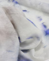 Tecido Linho Puro Italiano Pintura Abstrata em Tie Dye Roxo e Cinza