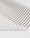Tecido Linho Puro Italiano Listrado Marrom e Offwhite