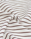 Tecido Linho Puro Italiano Listrado Marrom e Offwhite