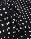 Tecido Viscose Sarjada Italiano Poá Branco e Preto