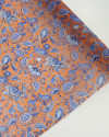 Tecido Crepe Chiffon Italiano Ramos em Cashmere Azul e Laranja