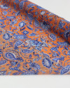 Tecido Crepe Chiffon Italiano Ramos em Cashmere Azul e Laranja