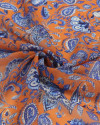 Tecido Crepe Chiffon Italiano Ramos em Cashmere Azul e Laranja