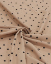 Tecido Viscose Italiano Micro Poá Preto e Nude