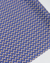 Tecido Crepe Silk Italiano Listras Trançadas Preto, Azul e Bege
