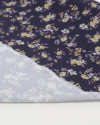 Tecido Viscose Sarjada Italiano Micro Buquê Floral Tons Pastéis e Azul Marinho Noite