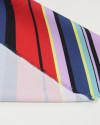 Tecido Crepe de Alfaiataria Italiano Listras Diagonais Colorido