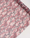 Tecido Crepe Chiffon Italiano Animal Print Sobreposto Preto e Tons de Rosa