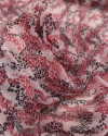 Tecido Crepe Chiffon Italiano Animal Print Sobreposto Preto e Tons de Rosa