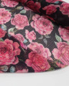 Tecido Crepe Chiffon Italiano Campo de Rosas com Lurex