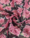 Tecido Crepe Chiffon Italiano Campo de Rosas com Lurex