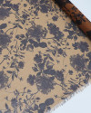 Tecido Crepe Chiffon Italiano Dupla Face Ramos Florais e Ferrugem