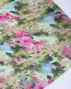 Tecido Crepe Chiffon Italiano Toque de Seda Pintura Floral Abstrata Colorido
