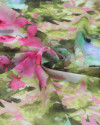 Tecido Crepe Chiffon Italiano Toque de Seda Pintura Floral Abstrata Colorido