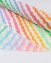Tecido Cambraia de Algodão Italiano Macro Chevron Arco-Íris