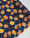 Tecido Tricoline Italiano Tangerinas e Azul Marinho