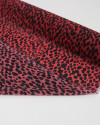 Tecido Crepe Chiffon Italiano Animal Print Preto e Vermelho