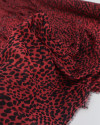 Tecido Crepe Chiffon Italiano Animal Print Preto e Vermelho