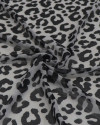 Tecido Crepe Chiffon Italiano Animal Print Preto e Cinza