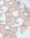 Tecido Crepe de Viscose Italiano Correntes Rosa Chá, Bege e Branco